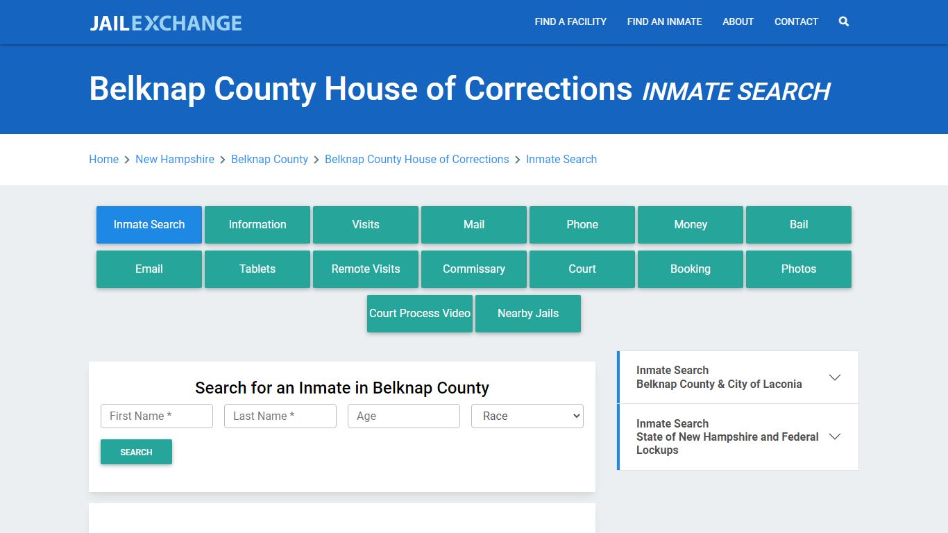 Belknap County House of Corrections Inmate Search - Jail Exchange